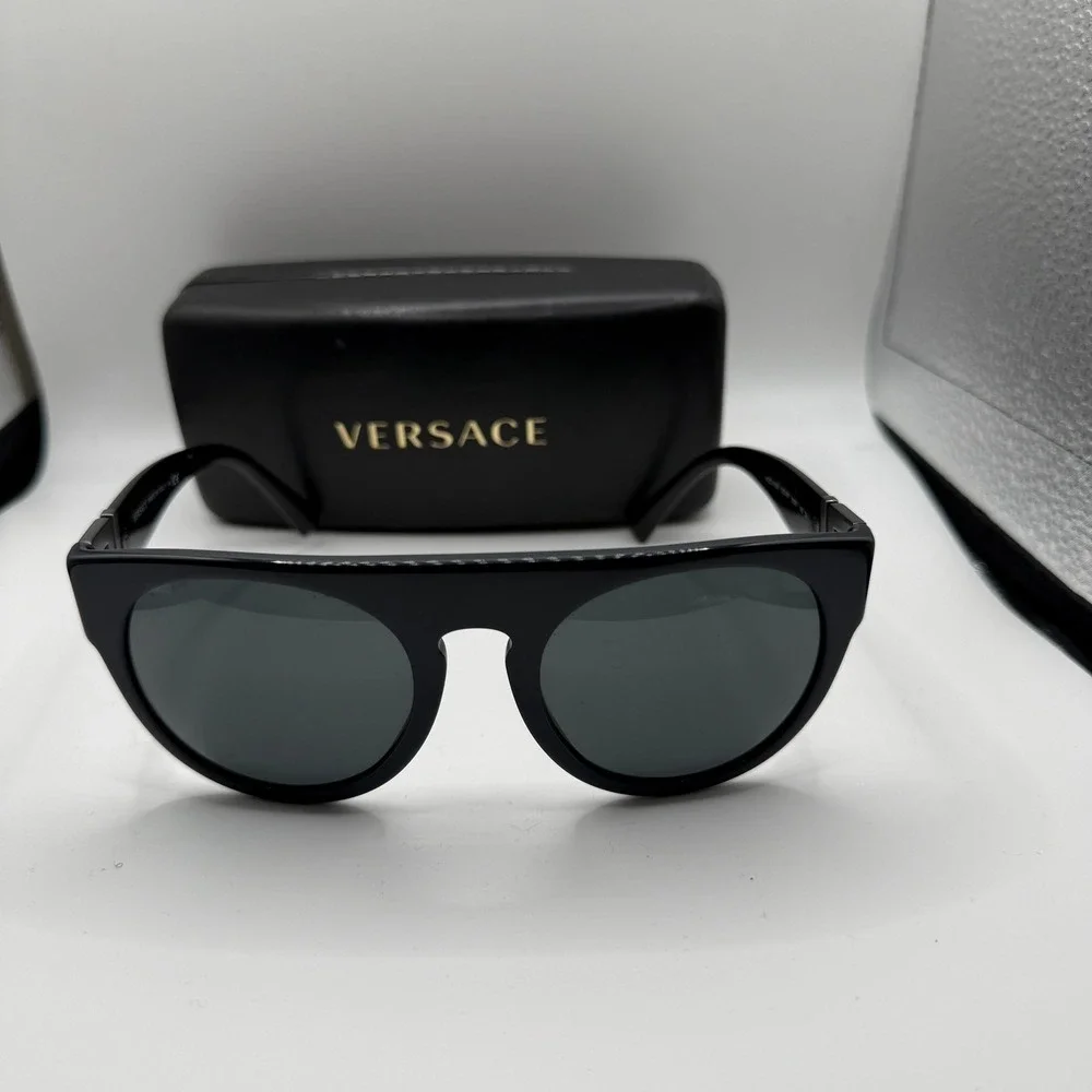 Versace MOD 4333 5230/87 Dark Blue Greca Logo Sunglasses Made in‎ Italy